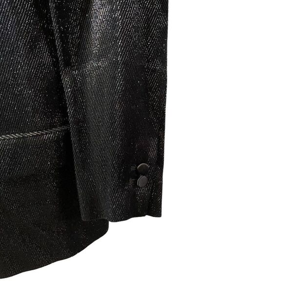 Zara Basic Shiny Effect Blazer Black Size Small - Picture 5 of 13